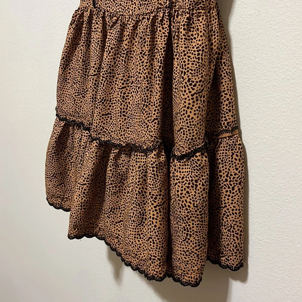 Urban Outfitters Hanna Rayon Tiered Scallop Babydoll Mini Dress Size XS - Picture 6 of 10